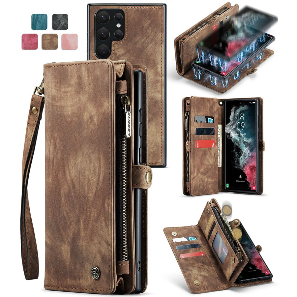 Caseme Leather Wallet Case For Samsung Galaxy S22 Ultra 5G 9418476977879