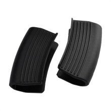 Funda de silicona para mango resistente al calor con clip para las orejas y clip para la oreja, color negro.