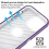 Capa Xhy para iPhone 15 Plus com protetor de tela nas cores roxo e branco. 3