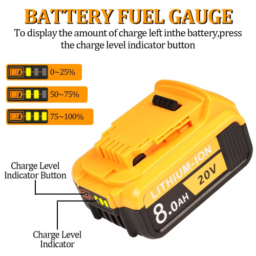 DeWalt 20V Lithium-ion-batteri 8,0 Ah DCB206-2DCB205-2 1
