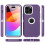 Capa Xhy para iPhone 15 Plus com protetor de tela nas cores roxo e branco. 7