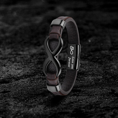 Pulseira de couro trançado para homens e adolescentes 2
