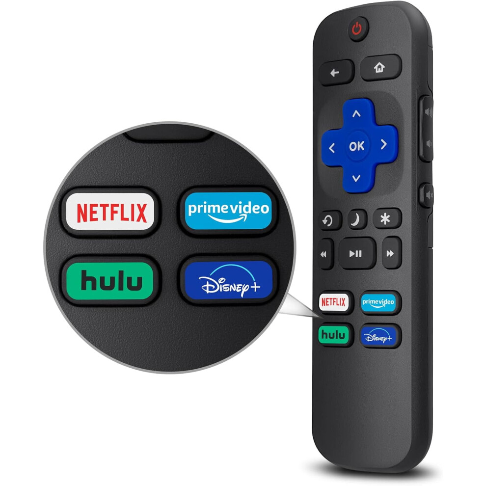 Roku Tv Remote Replacement For Tcl Hisense Onn Models Black 962125577082