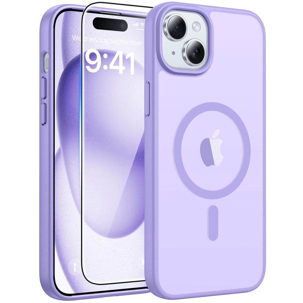 Iphone 15 Case Magnetic Frosted Slim Shockproof Purple 962029954378