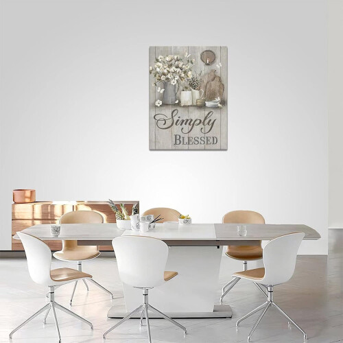 Impressão em tela cristã "Simplesmente Abençoado" (12x16 polegadas) 2