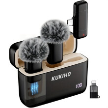 Wireless Lavalier Mic System with 36H Battery and 135ft