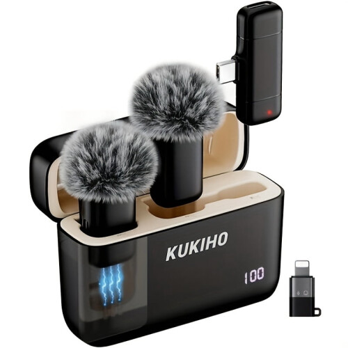 Wireless Lavalier Mic System with 36H Battery and 135ft