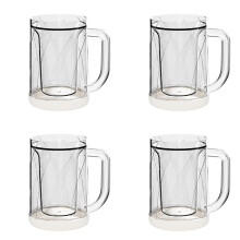 Frozen Beer Mugs Double-Layered 16 oz Clear Plastic