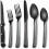 Black Hammered Stainless Steel Flatware Set 24-Piece 1