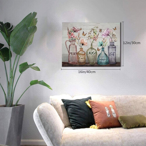 Quadro decorativo em tela, 30x40cm (12x16 polegadas), com moldura. 2