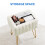 Vanity Stool with Storage Modern Faux Fur Seat White 3
