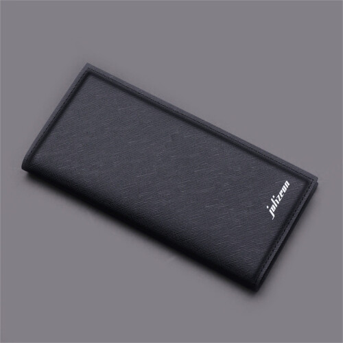 Men's long wallet bifold with RFID blocking and 6 card slots 1