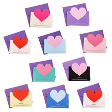 LOVE Heart Shape Greeting Card Mixed Color 10pcs/bag