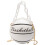 Bolsa transversal feminina de couro bege para basquete 2