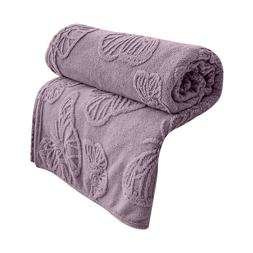 Cloud Jacquard Knit Throw Blanket Light Purple 70.87"x78.8"