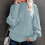 Damen-Strickpullover Herbst Winter Grau Rundhalspullover 2