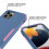 Capa resistente para iPhone 13 Pro com protetor de tela azul e rosa. 4