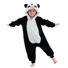 Kids Fuzzy Animal Onesie Hooded Long Sleeve Button-Down