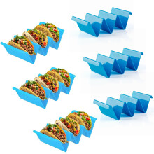 Taco Holder Stand Plastic 6 Pcs Blue
