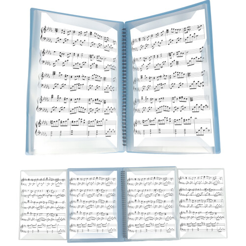 A4 Spiral Sheet Music Folder 4-Page Expandable Piano Binder