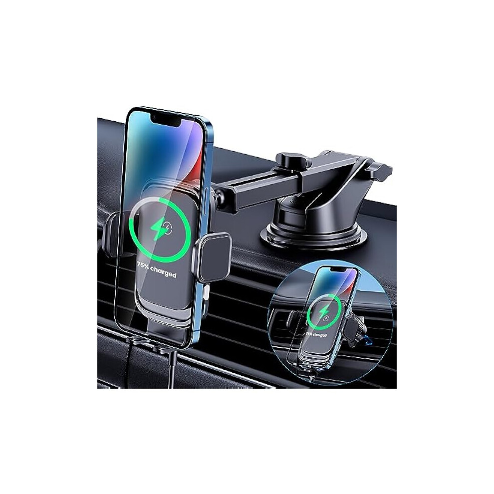 Fu1999 Wireless Car Charger Mount 15W Auto-Clamp 962029966524