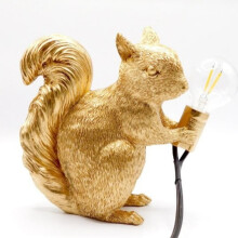 Animal Lamp 5x2.8x5.5 in, Modern Resin Squirrel Table Lamp, Energy-Efficient LED, for Bedroom & Living Room Decor