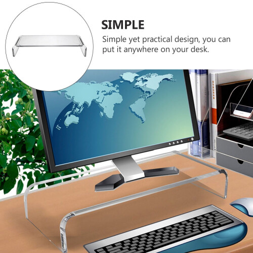 Acrylic White Rectangular Monitor Riser Stand 1 Pc 1
