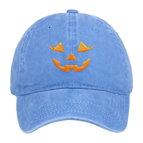 Halloween-hat i bomuld, lyseblå, justerbar baseballkasket