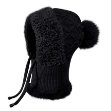 Strikket lue med skjerf og maske for kvinner 21-23 tommer