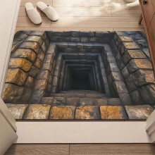 3D Hole Rug Optical Illusion 50 Inch Anti-Slip