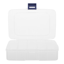 Caja rectangular de plástico blanco para guardar hojas de sierra