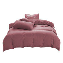 Juego de ropa de cama para todas las estaciones, color liso, 4 piezas