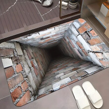 3D Hole Rug Optical Illusion 50 Inch Anti-Slip