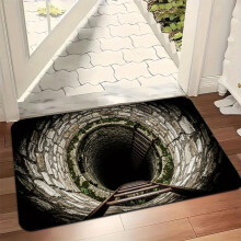 3D Hole Rug Optical Illusion 50 Inch Anti-Slip