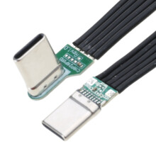 Vinklad silikon USB-C-kabelkontakt för trånga utrymmen