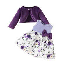 Conjunto de abrigo y vestido de peluche para bebé niña, de 0 a 3 años.