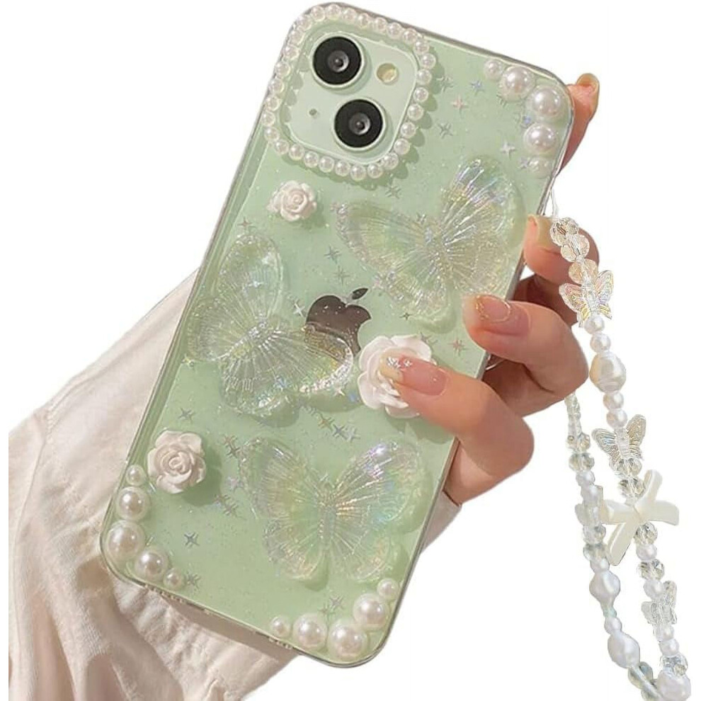 Butterfly Flower Phone Case With Charm Chain For Iphone 959110466209