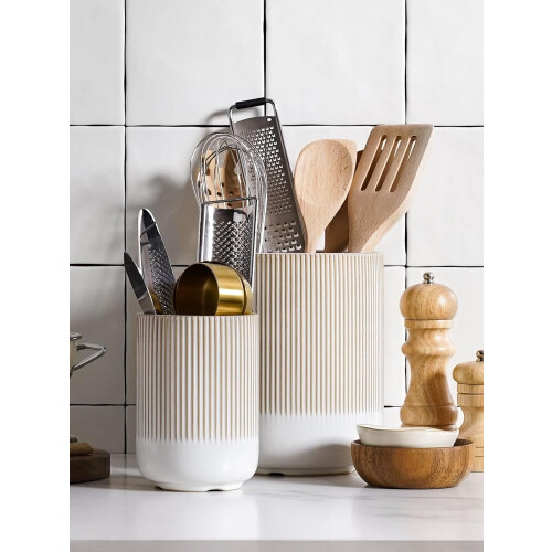 Keramische bestekhouder set van 2, arctisch wit