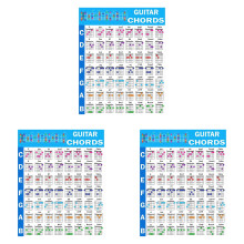 Poster de 3 ensembles d'accords de guitare pour débutants (20 x 30 cm) – Aide-mémoire d'accords et décoration murale, compatible avec toutes les