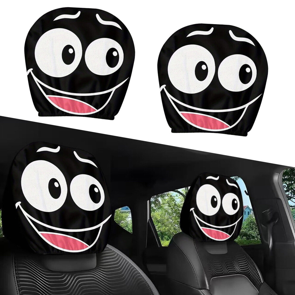 Car Headrest Covers Funny Monster Print Stretchy Washable 9023022223135