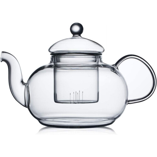 Glas-Teekanne, herdgeeignet, mit Teesieb, 580 ml