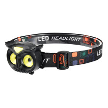 Lanternă frontală LED QenAShaing 800mAh cu lumină de avertizare COB