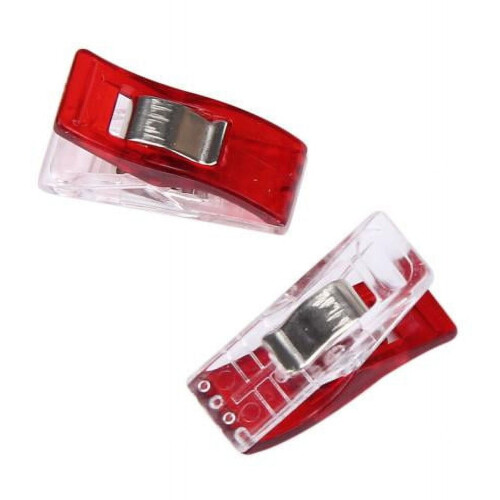Clear Plastic Quilt Binding Clips Red 50pcs 2