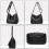 Borsa a tracolla da donna in morbida pelle nera, classica multistrato 5