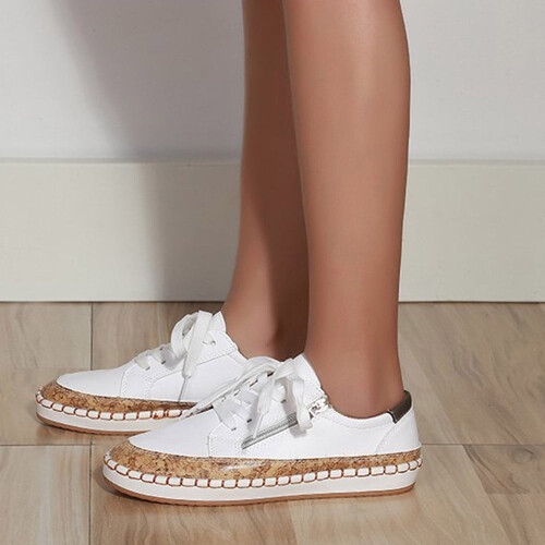 Γυναικεία Loafers από καμβά με στρογγυλή μύτη, άνετα φλατ, μέγεθος 38 2