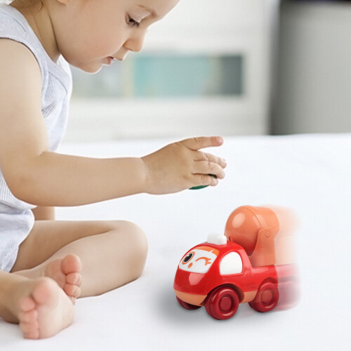 Mini Push-Pull Engineering Car Toy for Toddlers 1-3, Safe ABS, Rounded Edges, 4 Colors – Compatible with Early Learning 2