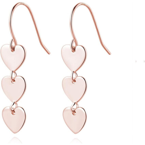 Sterling Silver Heart Drop Earrings for Women