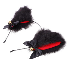 Diadema con orejas de gato, color negro, accesorio de disfraz, 1 pieza.