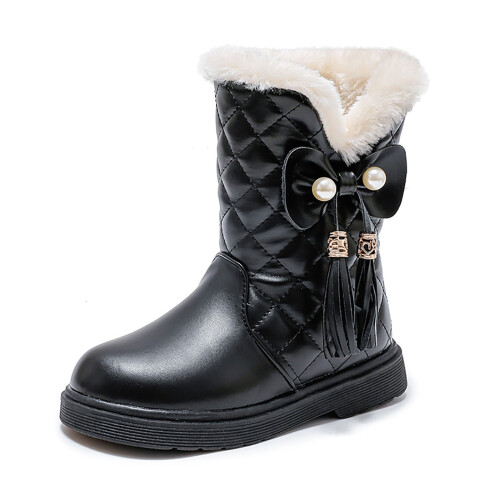 Girls' Snow Boots Spring Thick Sole Warm Comfortable Solid
