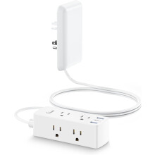 Flat Extension Cord with Outlet Cover6Outlets3USB2000J